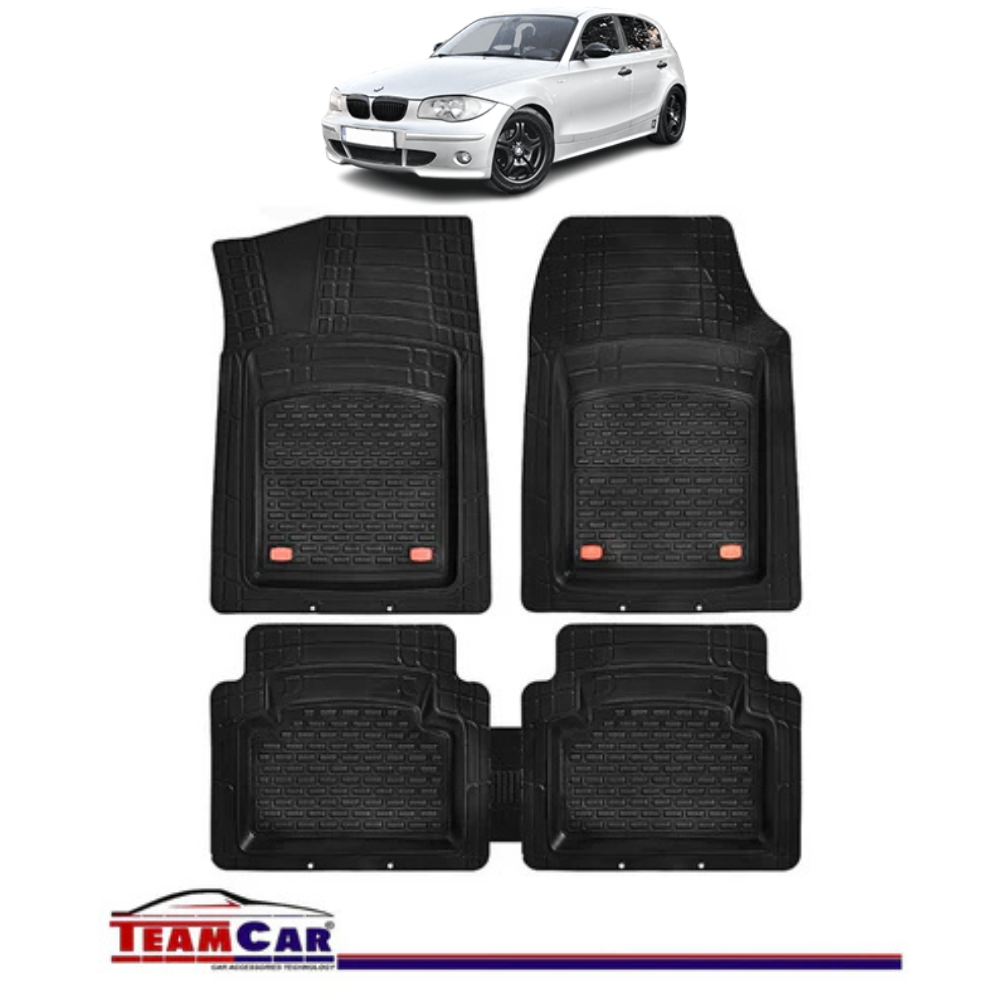 Covorase Auto TeamCar® Tip Tavita Compatibile BMW Seria 1 E81/E87 (2004–2011) Negru Material Rezistent