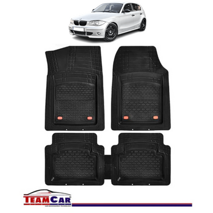 Covorase Auto TeamCar® Tip Tavita Compatibile BMW Seria 1 E81/E87 (2004–2011) Negru Material Rezistent