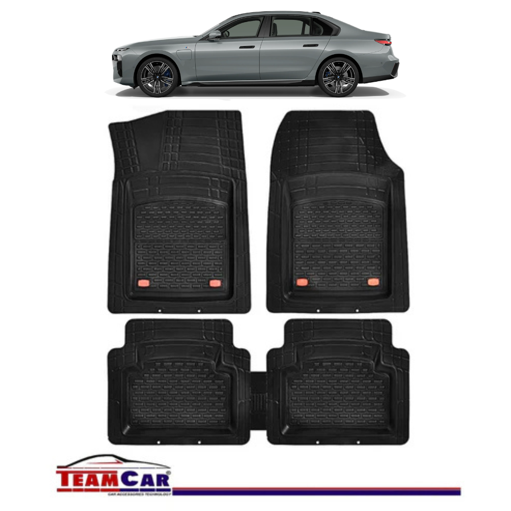 Covorase Auto TeamCar® Tip Tavita Compatibile BMW Seria 7 G70 (2022–prezent) Negru Material Rezistent