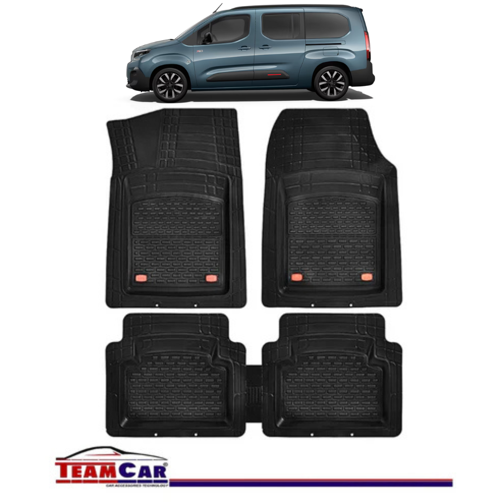 Covorase Auto TeamCar® Tip Tavita Compatibile Citroen Berlingo III (2018-2024) Negru Material Rezistent
