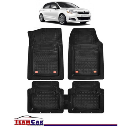 Covorase Auto TeamCar® Tip Tavita Compatibile Citroen C4 II (2010-2020) Negru Material Rezistent