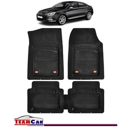 Covorase Auto TeamCar® Tip Tavita Compatibile Citroen C5 II (2008-2017) Negru Material Rezistent