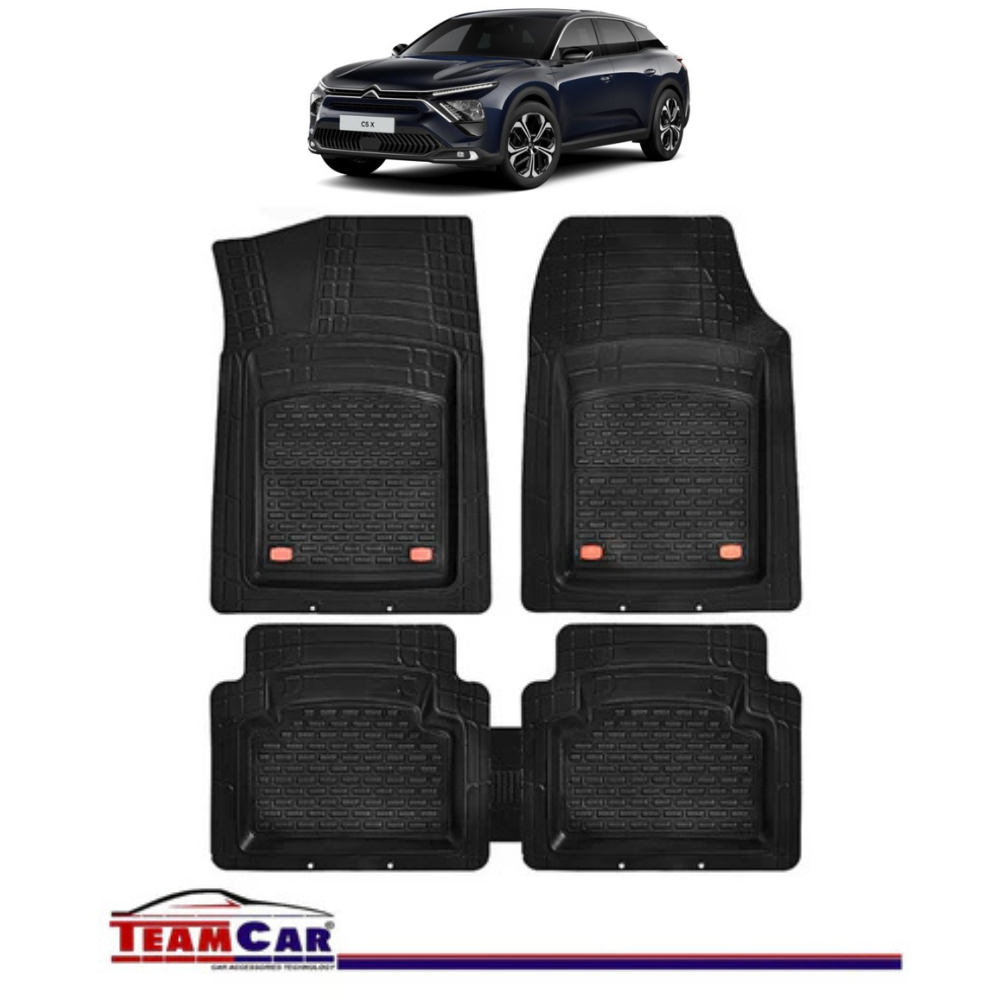 Covorase Auto TeamCar® Tip Tavita Compatibile Citroen C5 X (2021-2024) Negru Material Rezistent