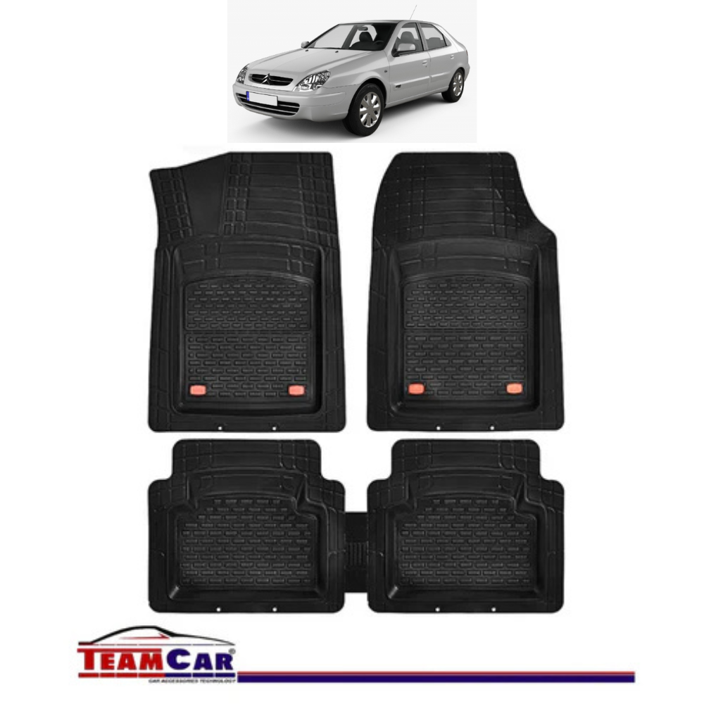 Covorase Auto TeamCar® Tip Tavita Compatibile Citroen Xsara (1997-2006) Negru Material Rezistent