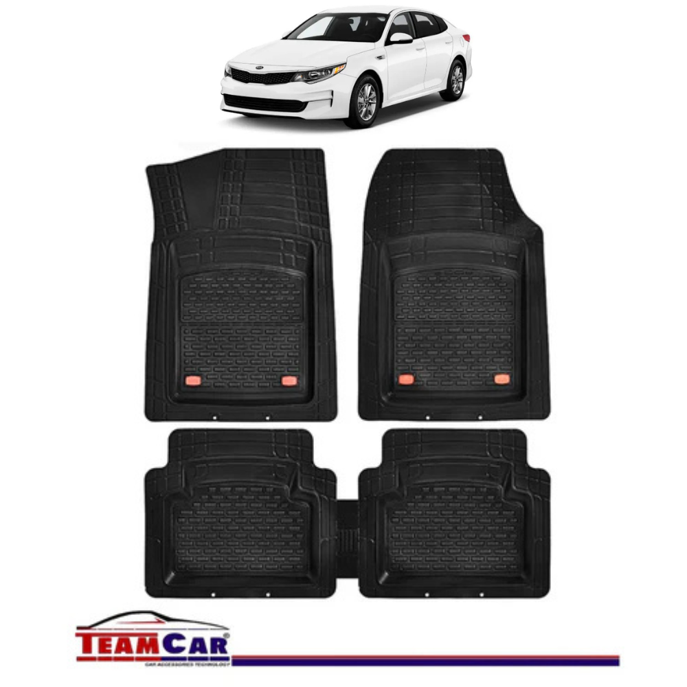 Covorase Auto TeamCar® Kia Optima JF (2015-2020) - Negru - Cauciuc Rezistent Tip Tavita