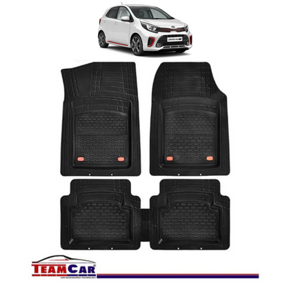 Covorase Auto TeamCar® Kia Picanto JA (2017-prezent) - Negru - Cauciuc Rezistent Tip Tavita