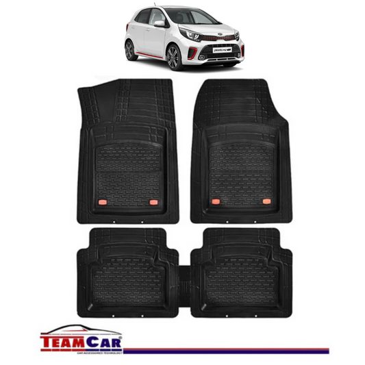 Covorase Auto TeamCar® Kia Picanto JA (2017-prezent) - Negru - Cauciuc Rezistent Tip Tavita
