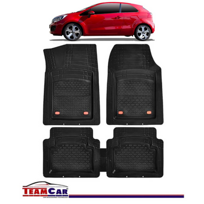 Covorase Auto TeamCar® Kia Rio UB (2011-2017) - Negru - Cauciuc Rezistent Tip Tavita