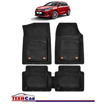 Covorase Auto TeamCar® Kia Rio YB (2017-prezent) - Negru - Cauciuc Rezistent Tip Tavita