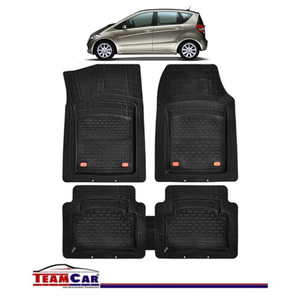 Covorase Auto TeamCar® Tip Tavita Compatibile Mercedes-Benz A-Class W169 (2004–2012) Negru Material Rezistent
