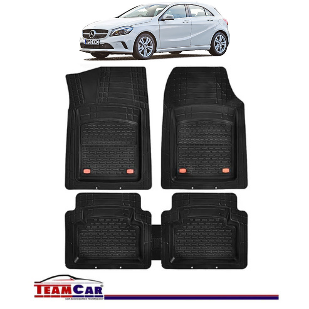 Covorase Auto TeamCar® Tip Tavita Compatibile Mercedes-Benz A-Class W176 (2012–2018) Negru Material Rezistent