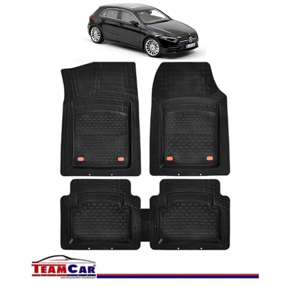 Covorase Auto TeamCar® Tip Tavita Compatibile Mercedes-Benz A-Class W177 (2018–prezent) Negru Material Rezistent