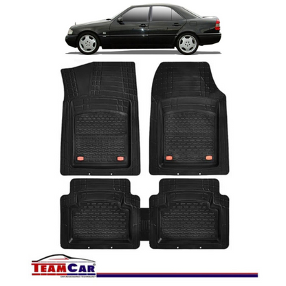 Covorase Auto TeamCar® Tip Tavita Compatibile Mercedes-Benz C-Class W202 (1993–2000) Negru Material Rezistent