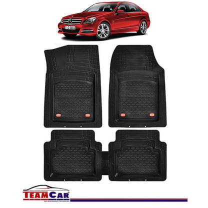 Covorase Auto TeamCar® Tip Tavita Compatibile Mercedes-Benz C-Class W204 (2007–2014) Negru Material Rezistent