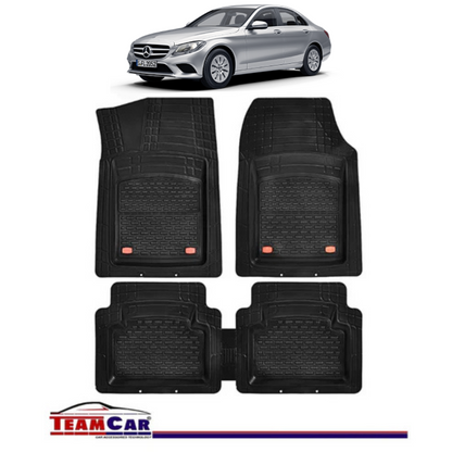 Covorase Auto TeamCar® Tip Tavita Compatibile Mercedes-Benz C-Class W205 (2014–2021) Negru Material Rezistent
