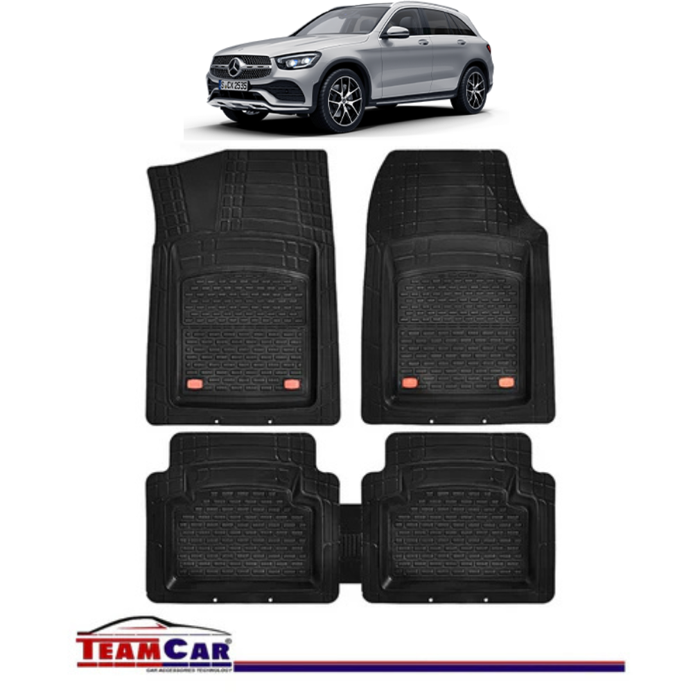 Covorase Auto TeamCar® Tip Tavita Compatibile Mercedes-Benz GLC X253 (2015–2022) Negru, Material Rezistent
