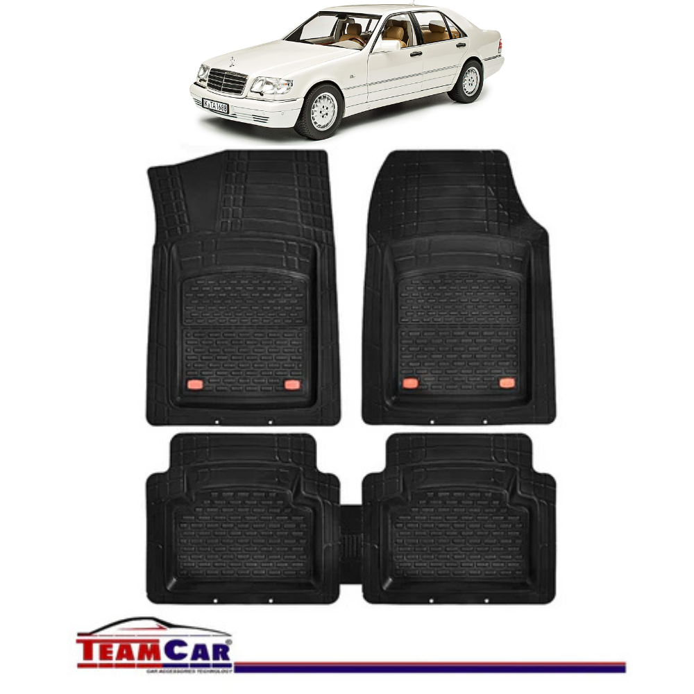 Covorase Auto TeamCar® Tip Tavita Compatibile Mercedes-Benz S-Class W140 (1991–1998) Negru Material Rezistent