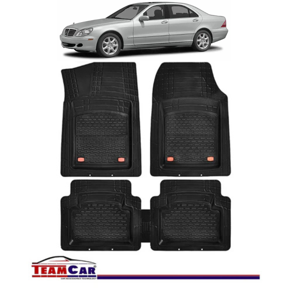 Covorase Auto TeamCar® Tip Tavita Compatibile Mercedes-Benz S-Class W220 (1998–2005) Negru Material Rezistent