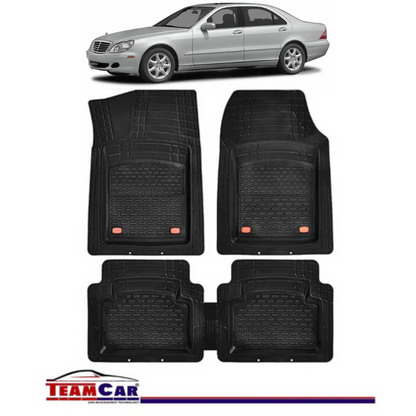 Covorase Auto TeamCar® Tip Tavita Compatibile Mercedes-Benz S-Class W220 (1998–2005) Negru Material Rezistent