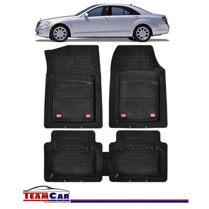 Covorase Auto TeamCar® Tip Tavita Compatibile Mercedes-Benz S-Class W221 (2005–2013) Negru Material Rezistent