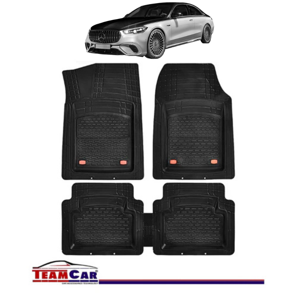 Covorase Auto TeamCar® Tip Tavita Compatibile Mercedes-Benz S-Class W223 (2020–prezent) Negru Material Rezistent