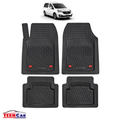 Covorase Auto TeamCar® Tip Tavita Compatibile Peugeot Partner II Tepee (2008-2018) Negru Material Rezistent