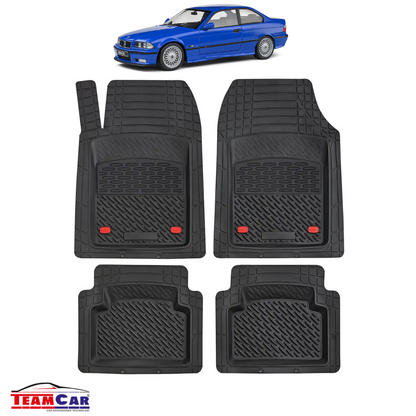 Covorase Auto TeamCar® Tip Tavita Compatibile BMW Seria 3 E36 (1990–2000) Negru Material Rezistent