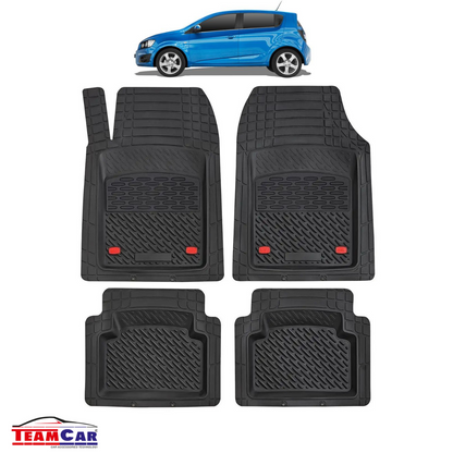 Covorase Auto TeamCar® Tip Tavita Compatibile Chevrolet Aveo T250 (2007–2011) Negru Material Rezistent