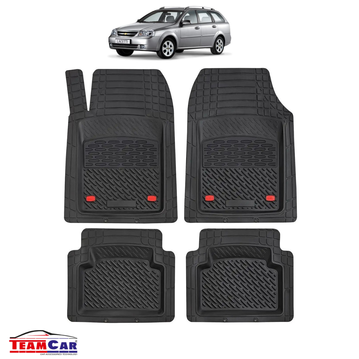 Covorase Auto TeamCar® Tip Tavita Compatibile Chevrolet Lacetti J200 (2004–2013) Negru Material Rezistent