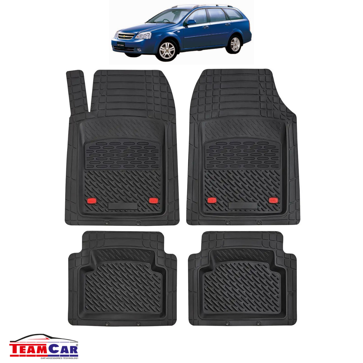 Covorase Auto TeamCar® Tip Tavita Compatibile Chevrolet Nubira J150 (2003–2010) Negru Material Rezistent