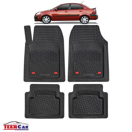 Covorase Auto TeamCar® Kia Rio JB (2005-2011) - Negru - Cauciuc Rezistent Tip Tavita