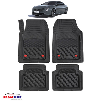 Covorase Auto TeamCar® Tip Tavita Compatibile Peugeot 508 II (2018-2024) Negru Material Rezistent