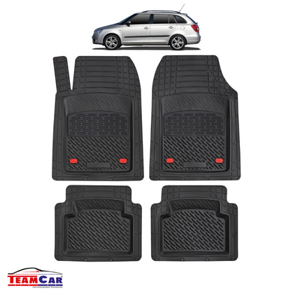 Covorase Auto TeamCar® Tip Tavita Compatibile Skoda Fabia II (2007–2014) Negru