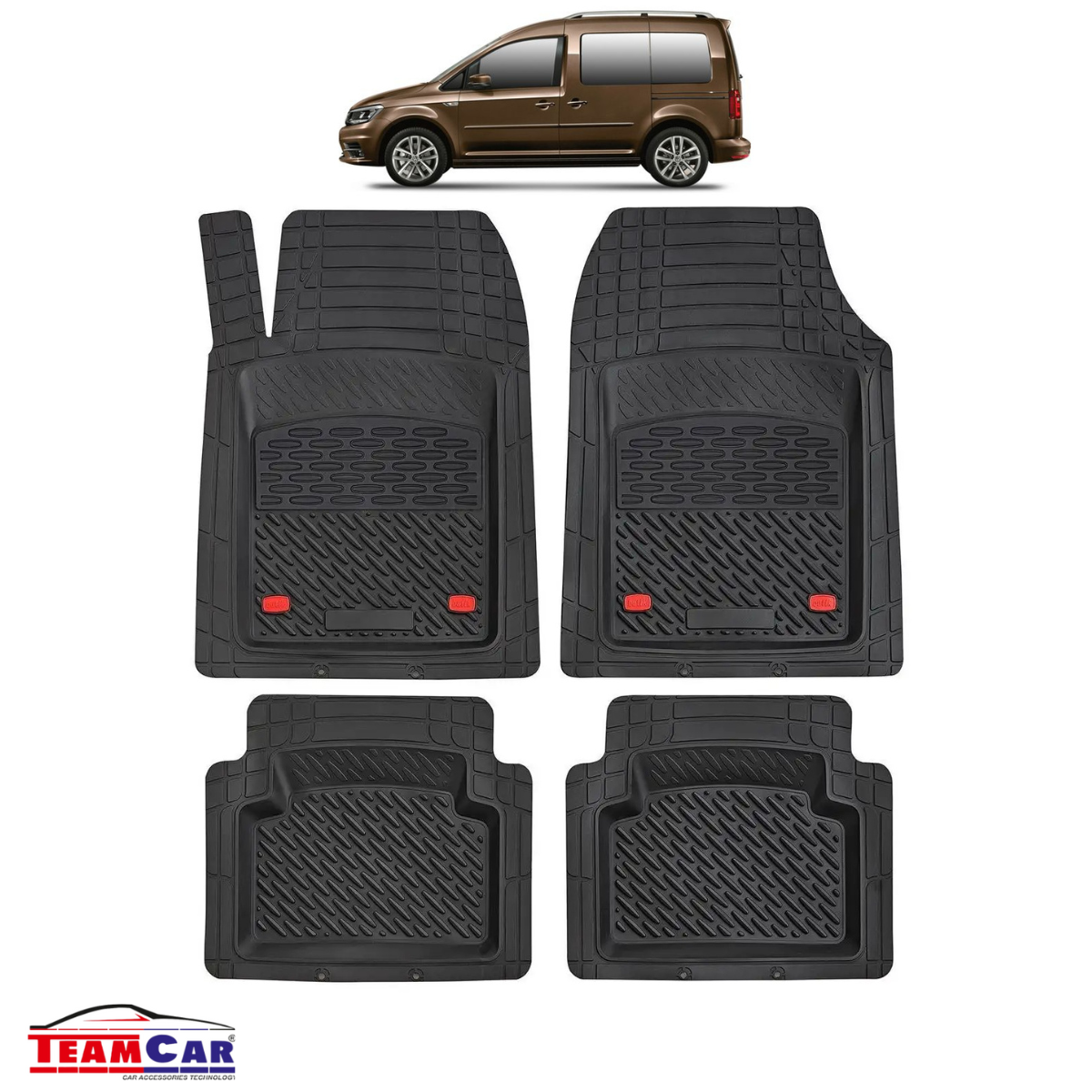 Covorase Auto TeamCar® Tip Tavita Compatibile Volkswagen Caddy 4 (SA) Van / Combi (2015–2020)