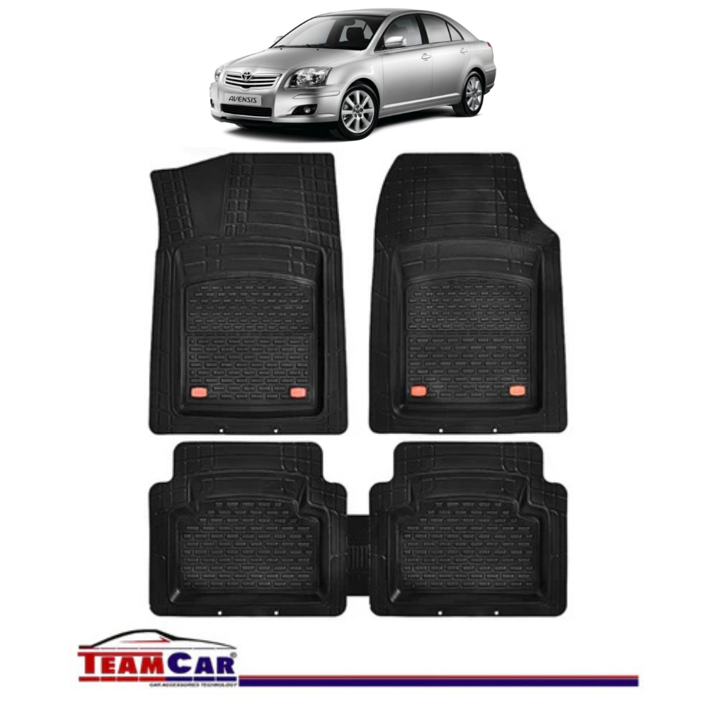 Covorase Auto TeamCar® Tip Tavita Compatibile Toyota Avensis Generatia II (2003–2009) Negru Material Rezistent