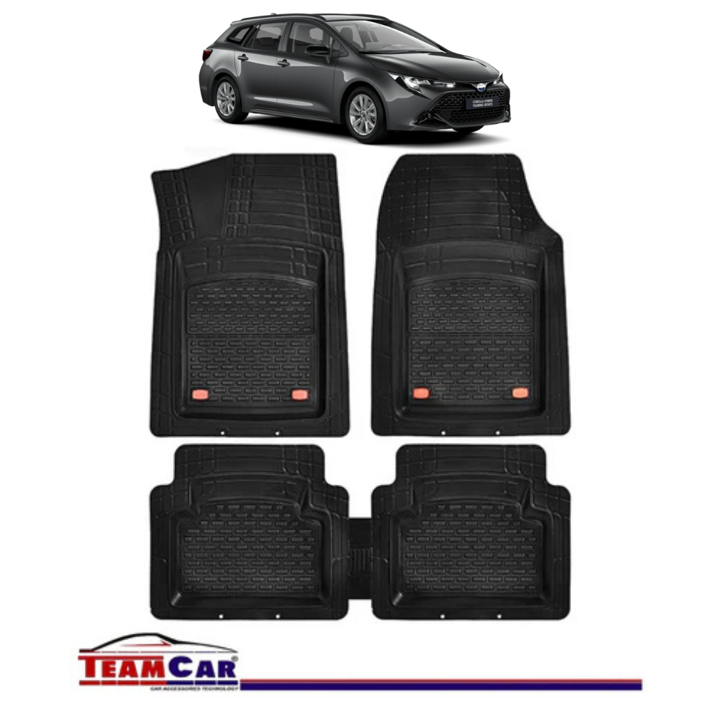 Covorase Auto TeamCar® Tip Tavita Compatibile Toyota Corolla Generatia XI (2013–2019) Negru Material Rezistent
