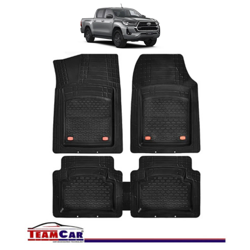Covorase Auto TeamCar® Tip Tavita Compatibile Toyota Hilux VIII (2015+) Negru Material Rezistent
