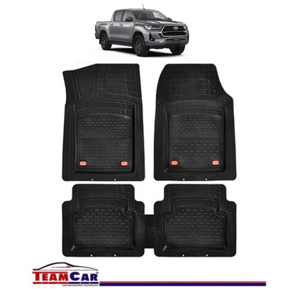 Covorase Auto TeamCar® Tip Tavita Compatibile Toyota Hilux VIII (2015+) Negru Material Rezistent