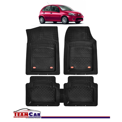 Covorase Auto TeamCar® Tip Tavita Compatibile Citroen C3 I (2002-2009) Negru Material Rezistent