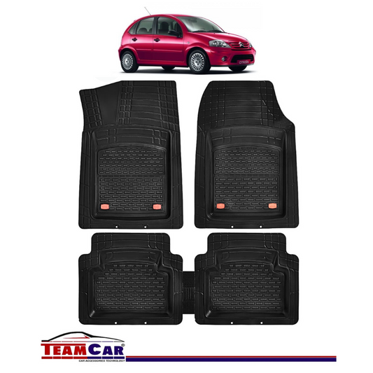 Covorase Auto TeamCar® Tip Tavita Compatibile Citroen C3 I (2002-2009) Negru Material Rezistent