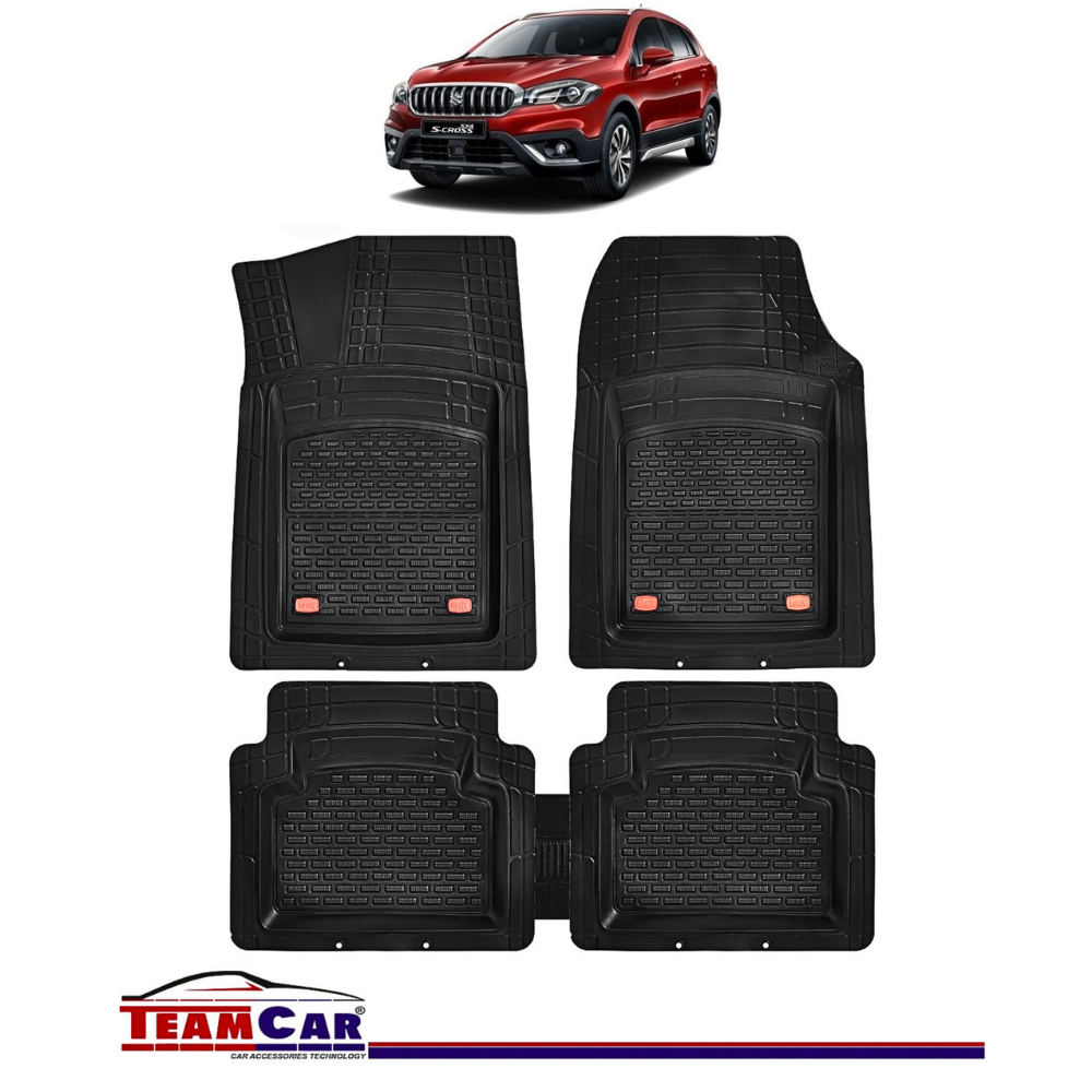 Covorase Auto TeamCar® Tip Tavita Compatibile Suzuki S-Cross (2013–2021) Negru Material Rezistent