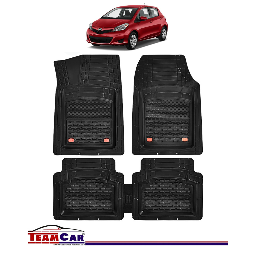 Covorase Auto TeamCar® Tip Tavita Compatibile Toyota Yaris Generatia III (2011–2020) Negru Material Rezistent