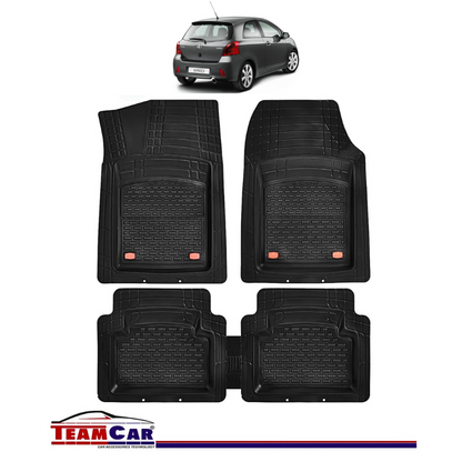 Covorase Auto TeamCar® Tip Tavita Compatibile Toyota Yaris Generatia II (2005–2011) Negru Material Rezistent