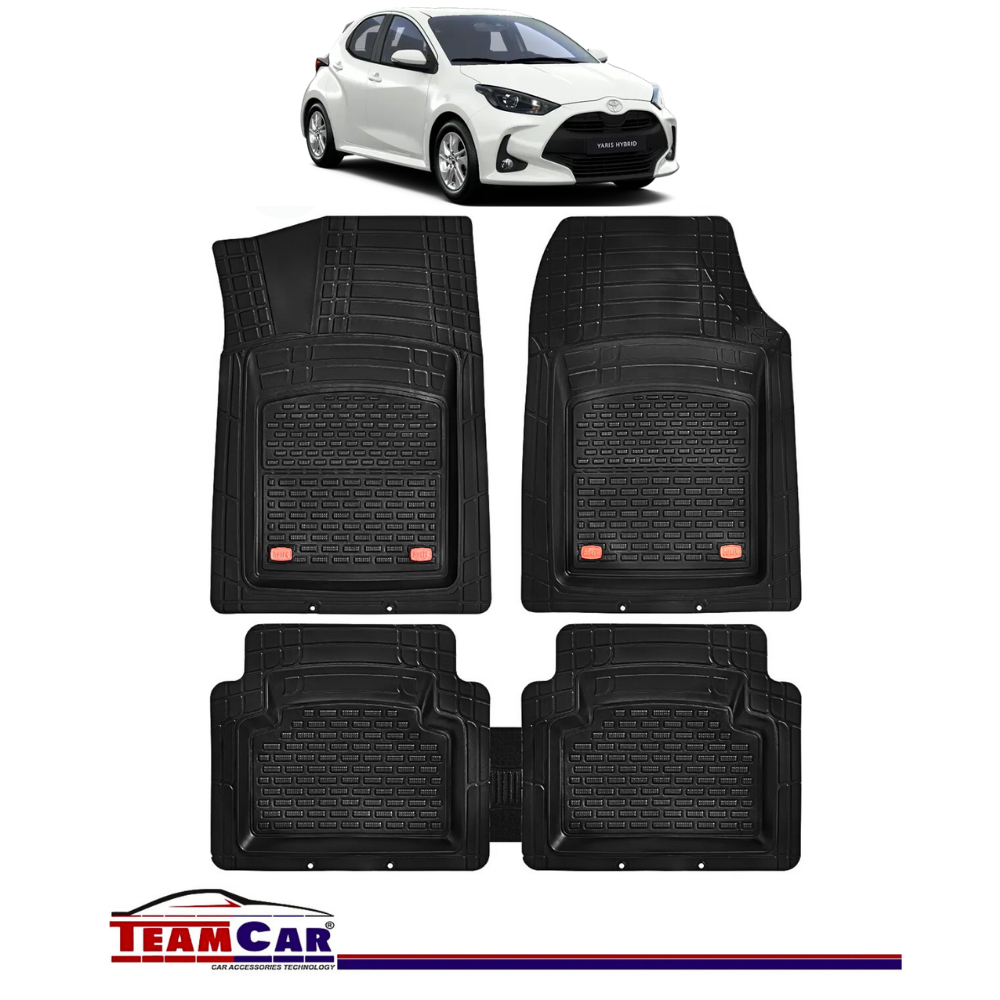 Covorase Auto TeamCar® Tip Tavita Compatibile Toyota Yaris Generatia IV (2020+) Negru Material Rezistent