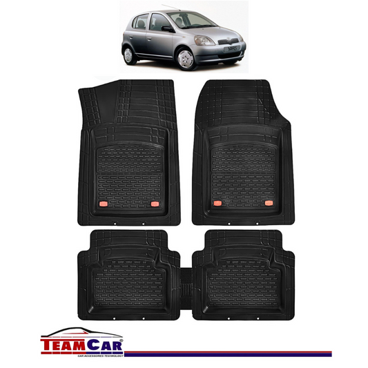 Covorase Auto TeamCar® Tip Tavita Compatibile Toyota Yaris (1999–2005) Negru Material Rezistent