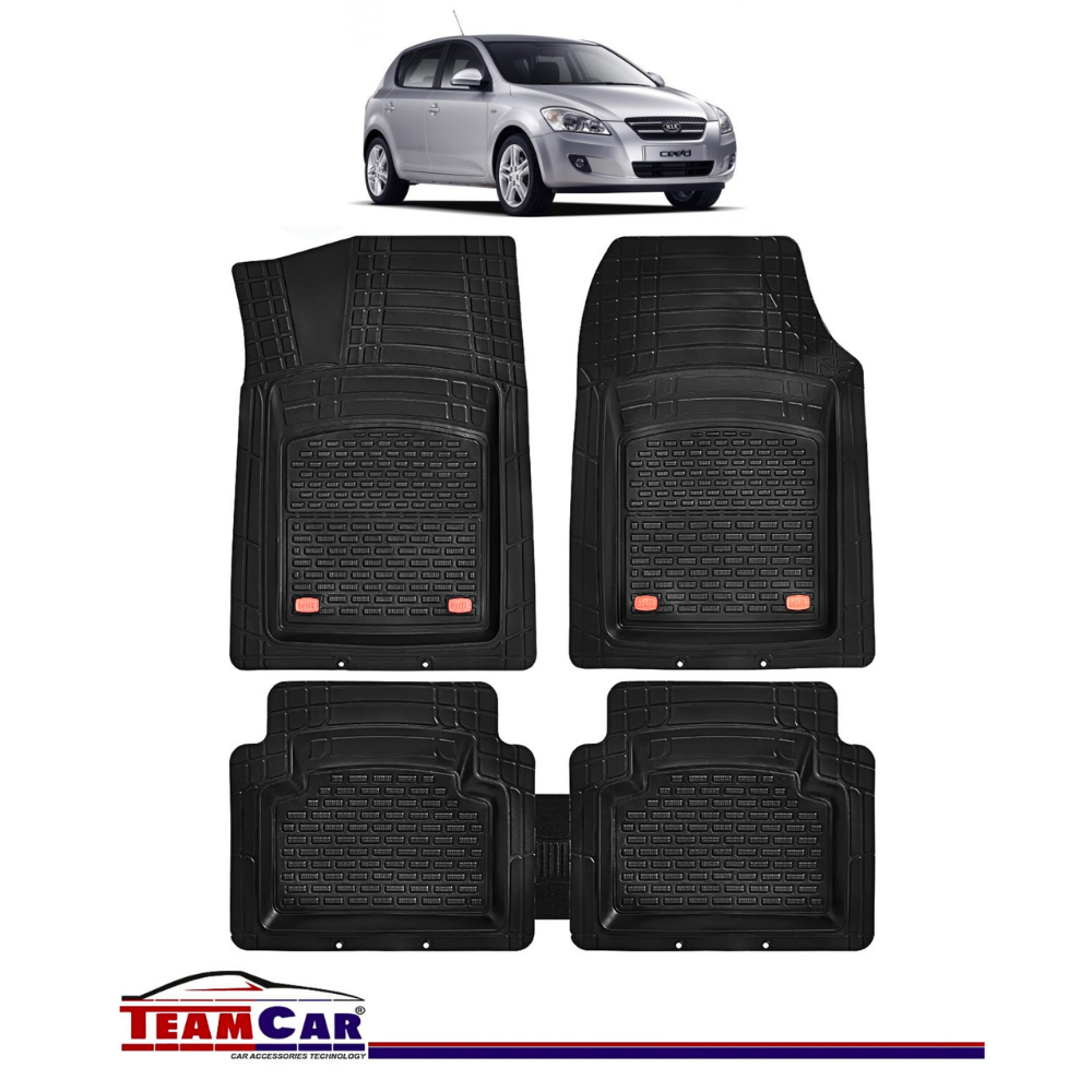 Covorase Auto TeamCar® Kia Ceed ED (2006-2012) - Negru - Cauciuc Rezistent Tip Tavita