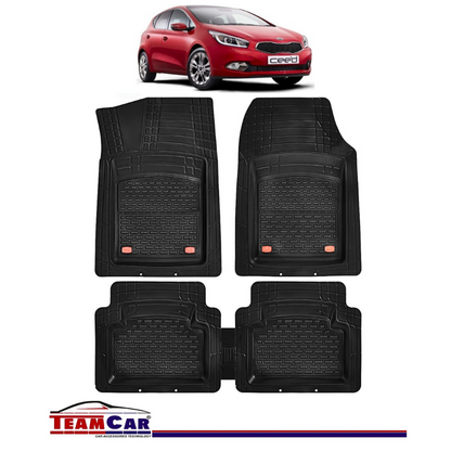Covorase Auto TeamCar® Kia Ceed JD (2012-2018) - Negru - Cauciuc Rezistent Tip Tavita