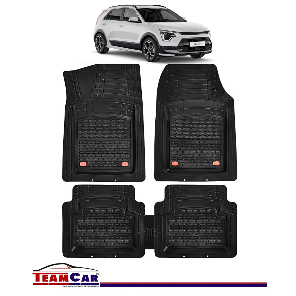 Covorase Auto TeamCar® Kia Niro SG2 (2022-prezent) - Negru - Cauciuc Rezistent Tip Tavita