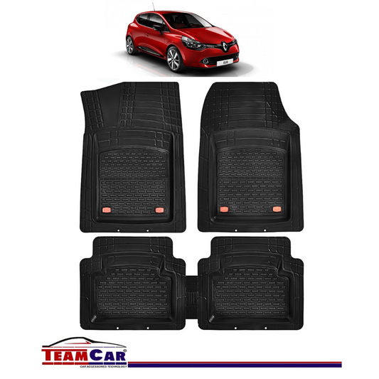 Covorase Auto TeamCar® Tip Tavita Compatibile Renault Clio IV Hatchback (2012-2019) Negru Material Rezistent