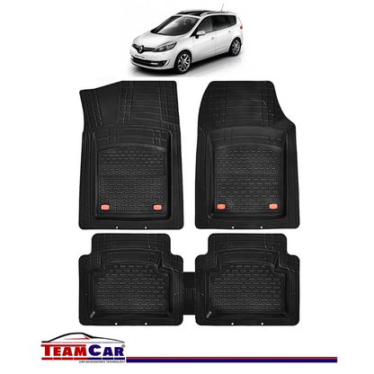 Covorase Auto TeamCar® Tip Tavita Compatibile Renault Grand Scenic III (2009-2016) Negru Material Rezistent